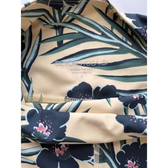 Beyond Yoga Leggings Women's Size Small S Yellow Floral Olympus High Waisted - Picture 4 of 7